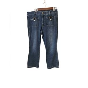 White House Black Market ,Size 16L The Boot Crop Women's Blue Jeans.